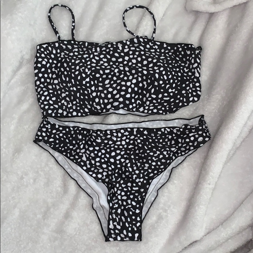 Shein frill spot print bikini